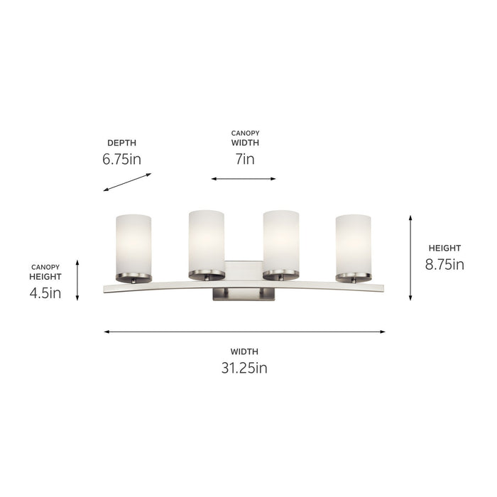 Kichler 45498NI Four Light Bath, Brushed Nickel (2)