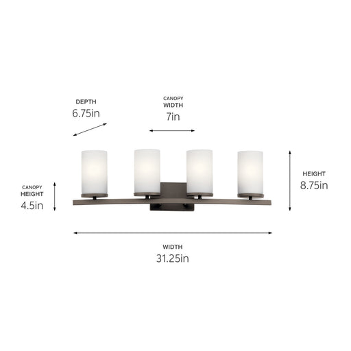 Kichler 45498OZ Four Light Bath, Olde Bronze (2)