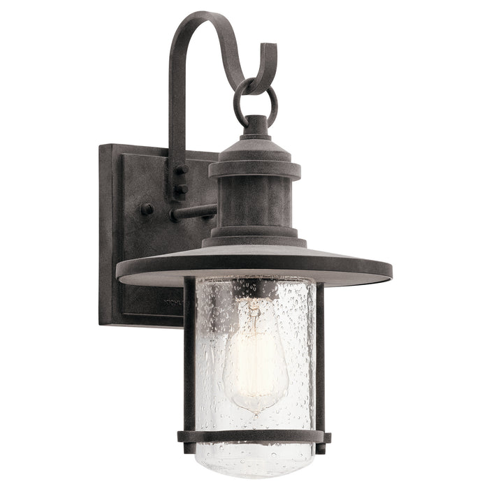 Kichler 49193WZC Riverwood One Light Outdoor Wall Mount, Weathered Zinc Main Image.jpg