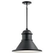 Kichler 49777BK One Light Outdoor Pendant, Black