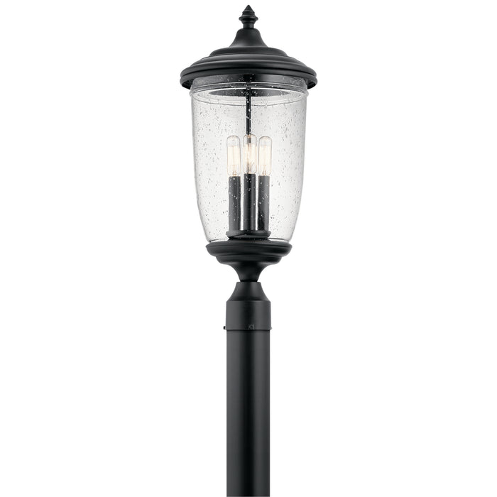 Kichler 49823BKT Yorke Three Light Outdoor Post Mount, Textured Black Main Image.jpg