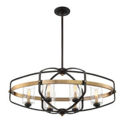 Savoy House 1-8042-6-79 Six Light Linear Chandelier, English Bronze/Warm Brass (2)