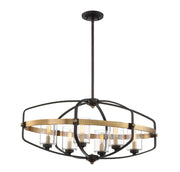 Savoy House 1-8042-6-79 Six Light Linear Chandelier, English Bronze/Warm Brass (3)