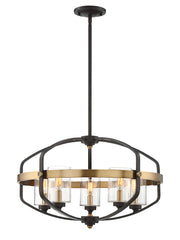 Savoy House 7-8041-5-79 Five Light Pendant, English Bronze/Warm Brass