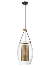 Savoy House 7-9063-1-95 One Light Pendant, Warm Brass w/Bronze