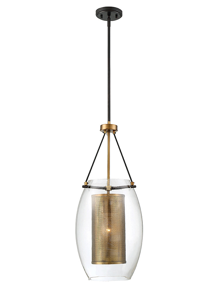 Savoy House 7-9063-1-95 One Light Pendant, Warm Brass w/Bronze