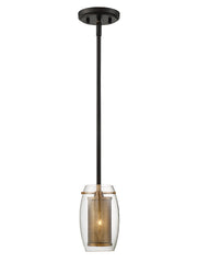 Savoy House 7-9064-1-95 One Light Pendant, Warm Brass w/Bronze