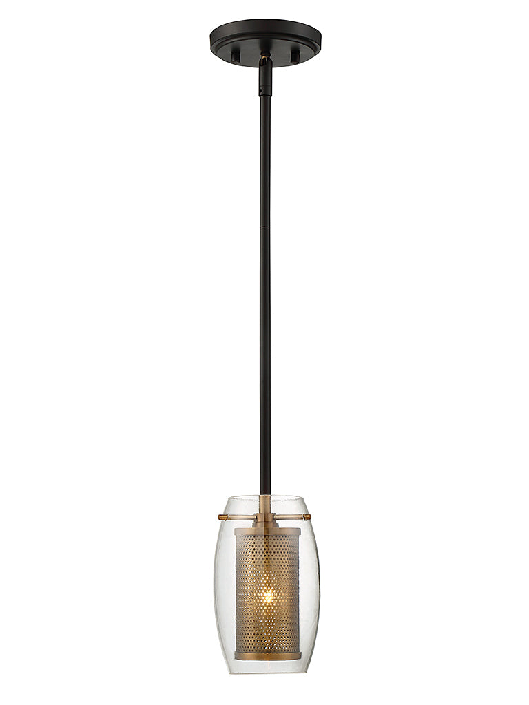 Savoy House 7-9064-1-95 One Light Pendant, Warm Brass w/Bronze