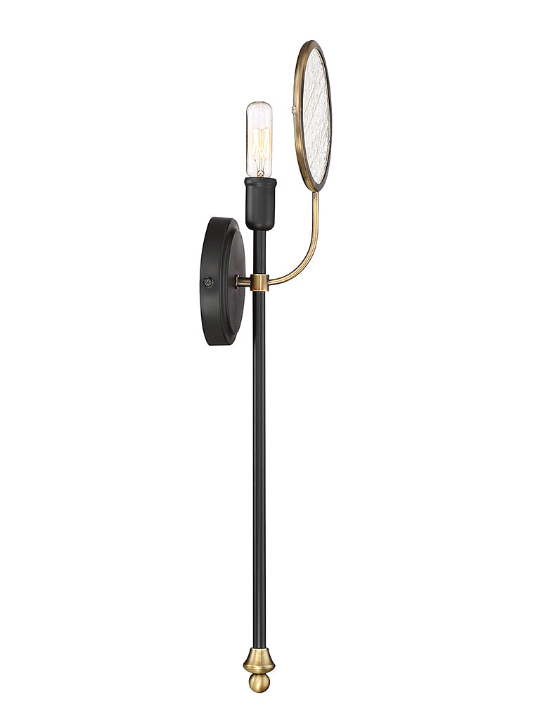 Savoy House 9-9157-1-51 One Light Wall Sconce, Vintage Black w/Warm Brass