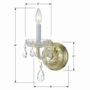 Crystorama 1031-PB-CL-SAQ Traditional Crystal One Light Wall Sconce Polished Brass Alternate Image 2.jpg