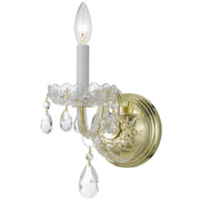 Crystorama 1031-PB-CL-SAQ Traditional Crystal One Light Wall Sconce Polished Brass Main Image.jpg