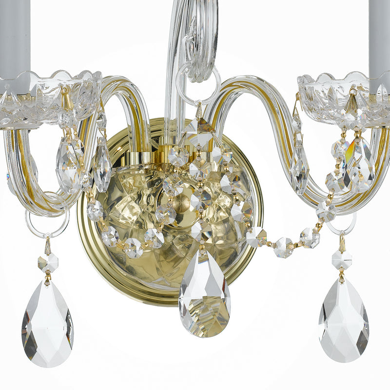 Crystorama 1032-PB-CL-MWP Traditional Crystal Two Light Wall Sconce Polished Brass Alternate Image 2.jpg