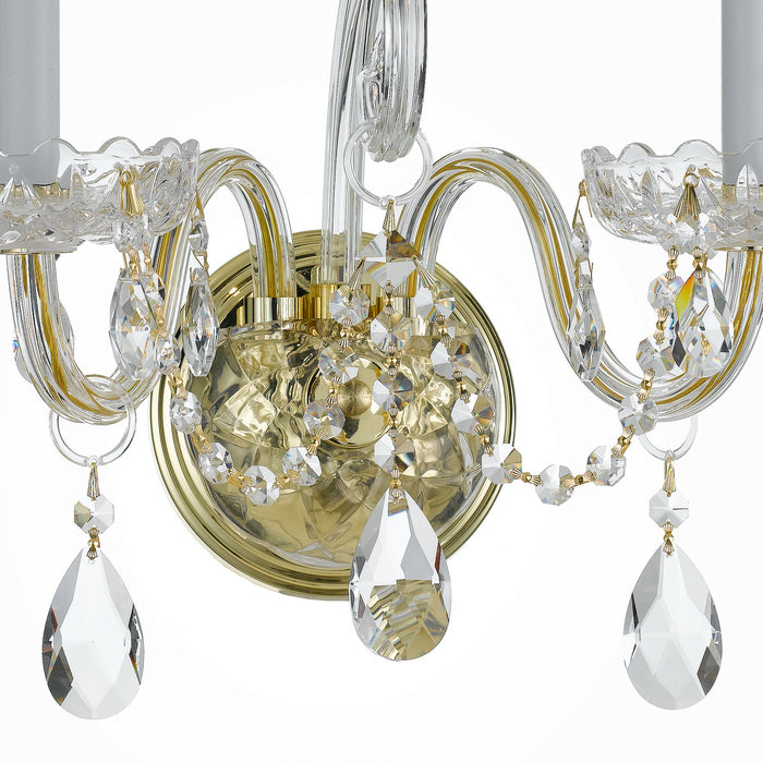 Crystorama 1032-PB-CL-S Traditional Crystal Two Light Wall Sconce Polished Brass Alternate Image 2.jpg