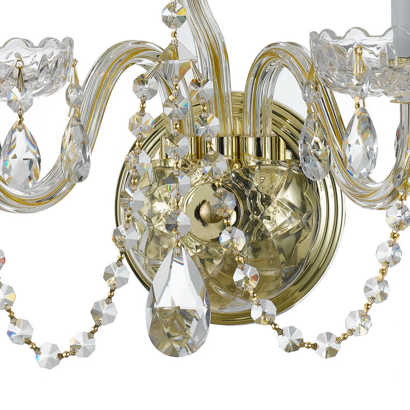 Crystorama 1033-PB-CL-S Traditional Crystal Three Light Wall Sconce Polished Brass Alternate Image 2.jpg