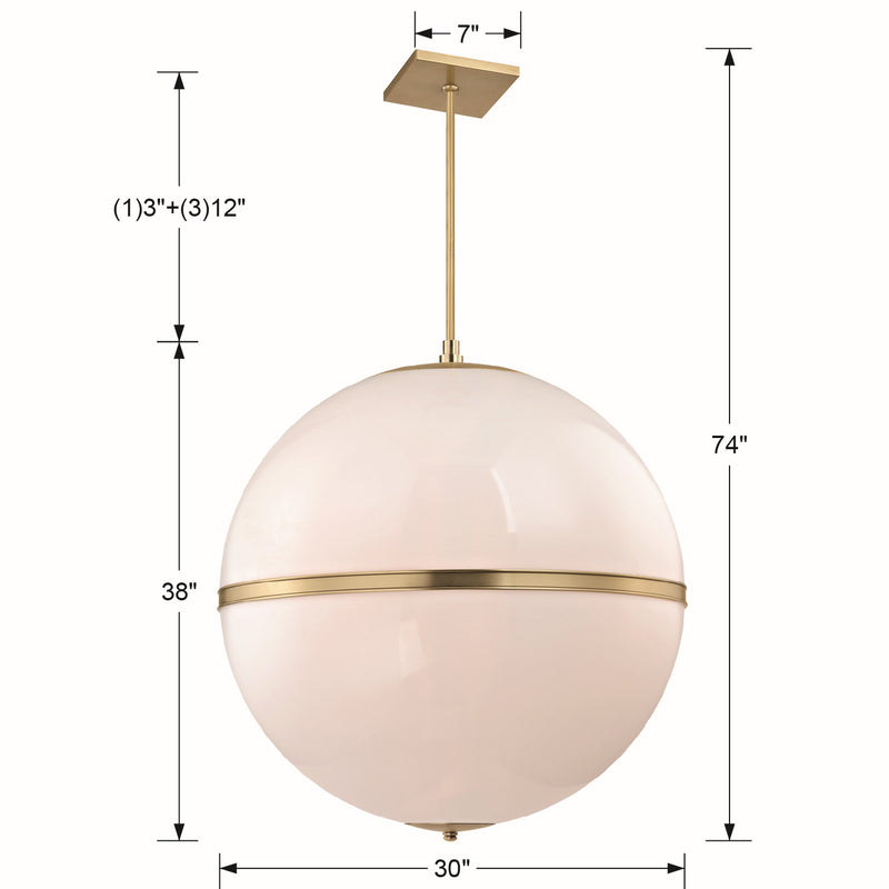 Crystorama 2030-AG Truax Four Light Chandelier Aged Brass Alternate Image 4.jpg