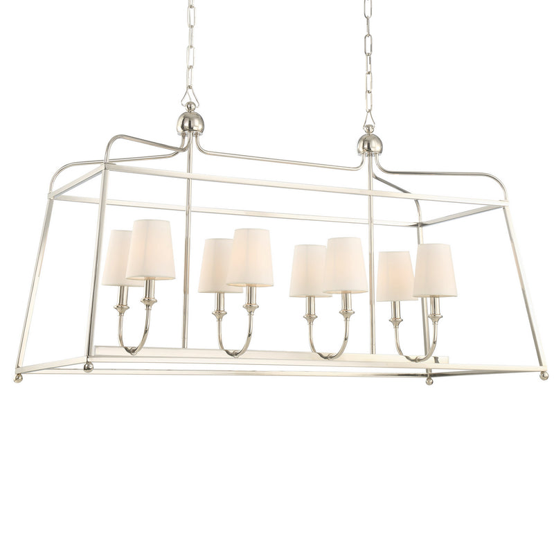Crystorama 2249-PN Sylvan Eight Light Chandelier Polished Nickel Main Image.jpg