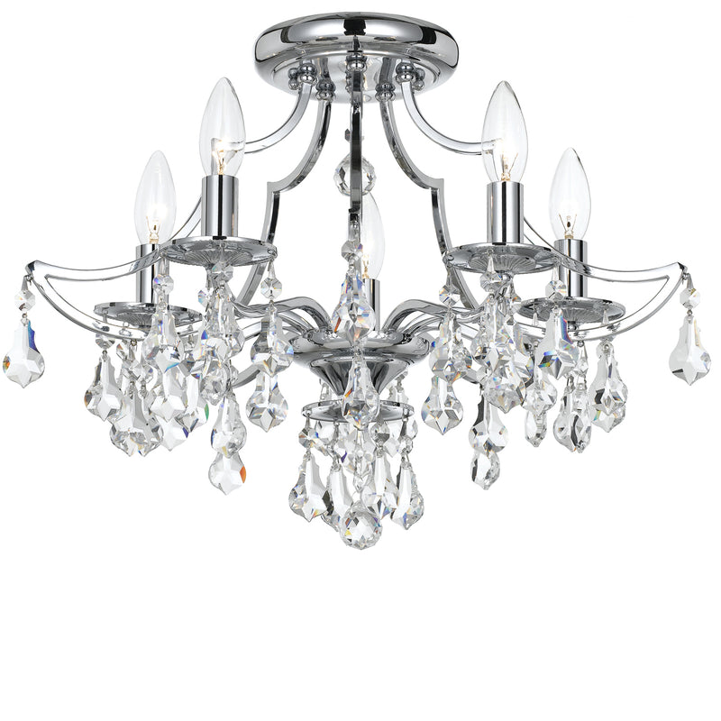 Crystorama 5930-CH-CL-S Cedar Five Light Semi Flush Mount Polished Chrome Main Image.jpg