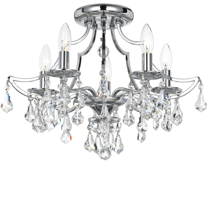 Crystorama 5930-CH-CL-S Cedar Five Light Semi Flush Mount Polished Chrome Main Image.jpg