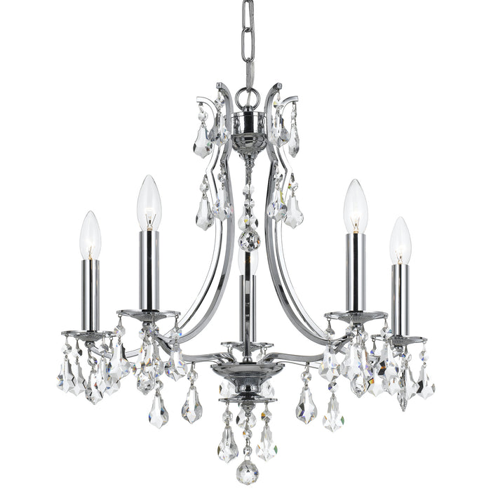 Crystorama 5935-CH-CL-S Cedar Five Light Mini Chandelier Polished Chrome Main Image.jpg