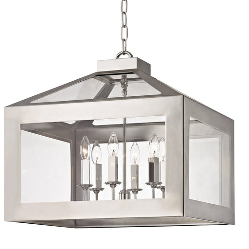 Crystorama 6056-PN Hurley Six Light Chandelier Polished Nickel Main Image.jpg