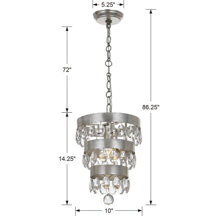 Crystorama 6103-SA Perla One Light Mini Chandelier Antique Silver Alternate Image 2.jpg