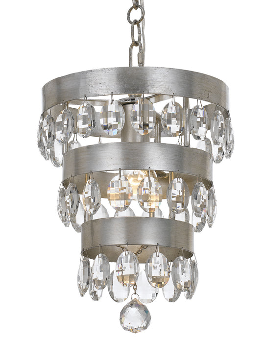 Crystorama 6103-SA Perla One Light Mini Chandelier Antique Silver Main Image.jpg