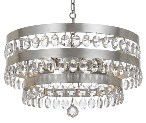 Crystorama 6106-SA Perla Five Light Chandelier Antique Silver Main Image.jpg