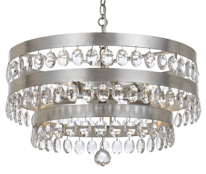 Crystorama 6106-SA Perla Five Light Chandelier Antique Silver Main Image.jpg