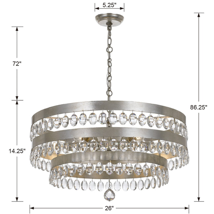 Crystorama 6108-SA Perla Six Light Chandelier Antique Silver Alternate Image 2.jpg