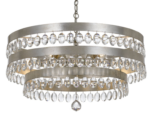 Crystorama 6108-SA Perla Six Light Chandelier Antique Silver Main Image.jpg