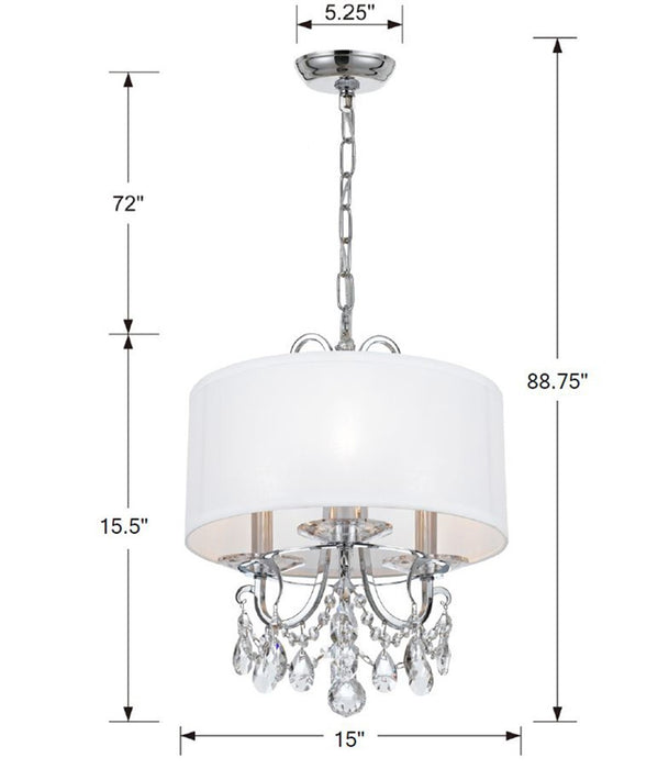 Crystorama 6623-CH-CL-S Othello Three Light Mini Chandelier Polished Chrome Alternate Image 4.jpg