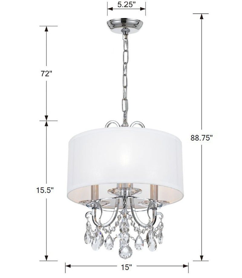 Crystorama 6623-CH-CL-SAQ Othello Three Light Mini Chandelier Polished Chrome Alternate Image 4.jpg
