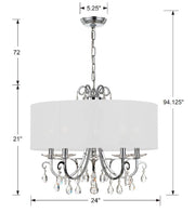Crystorama 6625-CH-CL-S Othello Five Light Chandelier Polished Chrome Alternate Image 4.jpg