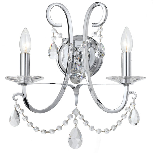 Crystorama 6822-CH-CL-MWP Othello Two Light Wall Sconce Polished Chrome Main Image.jpg