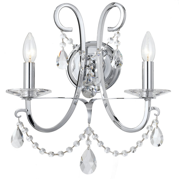 Crystorama 6822-CH-CL-MWP Othello Two Light Wall Sconce Polished Chrome Main Image.jpg