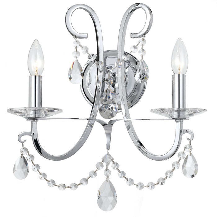 Crystorama 6822-CH-CL-S Othello Two Light Wall Sconce Polished Chrome Main Image.jpg