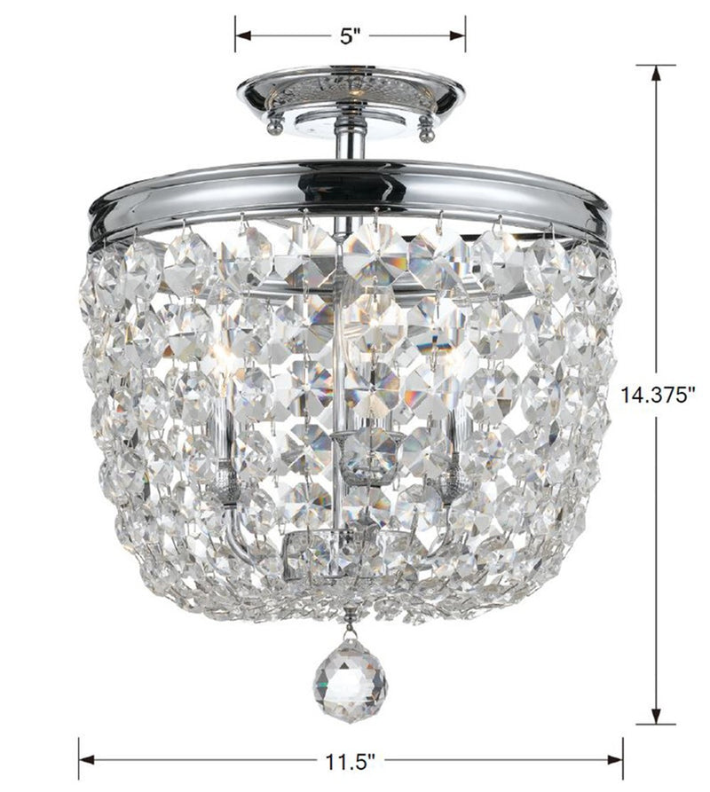 Crystorama 783-CH-CL-MWP Archer Three Light Semi Flush Mount Polished Chrome Alternate Image 4.jpg