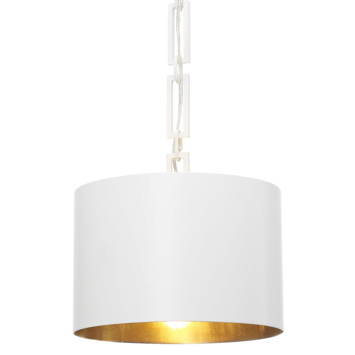 Crystorama 8683-MT-GA Alston One Light Chandelier Matte White / Antique Gold Main Image.jpg