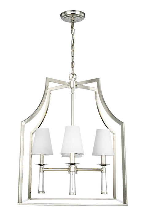 Crystorama 8864-PN Baxter Four Light Chandelier Polished Nickel Main Image.jpg