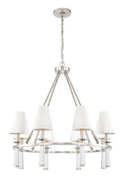 Crystorama 8867-PN Baxter Eight Light Chandelier Polished Nickel Main Image.jpg