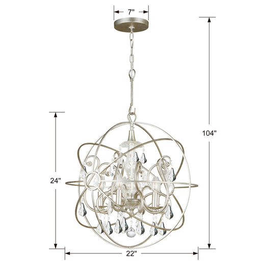 Crystorama 9026-OS-CL-S Solaris Five Light Chandelier Olde Silver Alternate Image.jpg