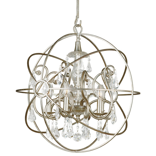 Crystorama 9026-OS-CL-S Solaris Five Light Chandelier Olde Silver Main Image.jpg