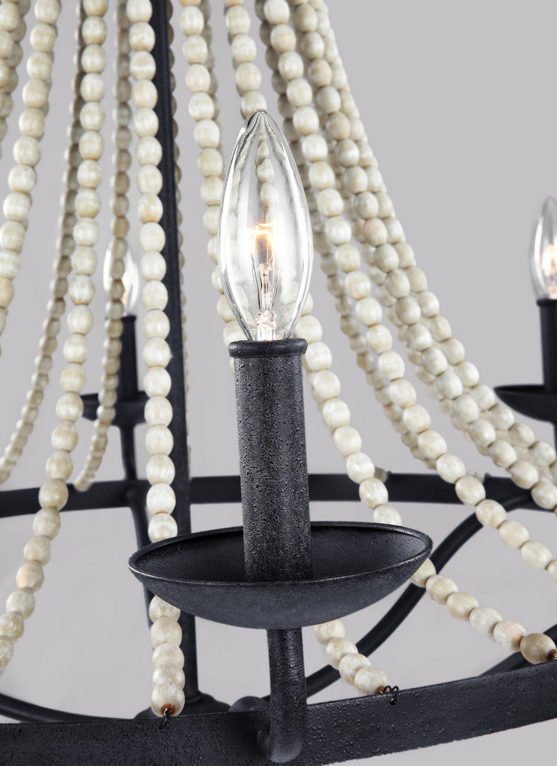 Visual Comfort Studio F3129/6DWZ/DWG Nori Six Light Chandelier, Dark Weathered Zinc / Driftwood Grey Alternate Image 2.jpg