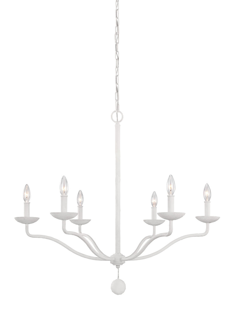 Visual Comfort Studio F3130/6PSW Annie Six Light Chandelier, Plaster White Alternate Image.jpg