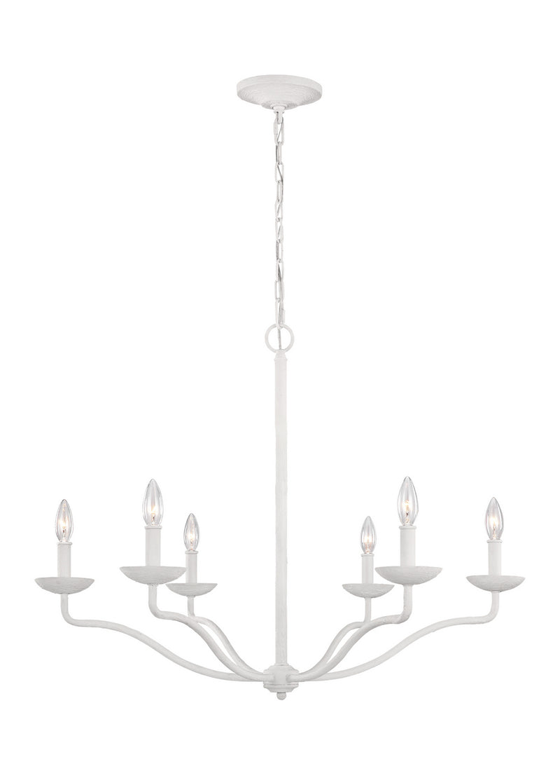 Visual Comfort Studio F3130/6PSW Annie Six Light Chandelier, Plaster White Alternate Image 2.jpg