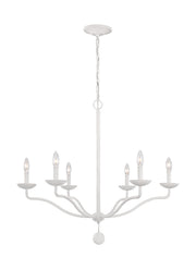 Visual Comfort Studio F3130/6PSW Annie Six Light Chandelier, Plaster White Main Image.jpg