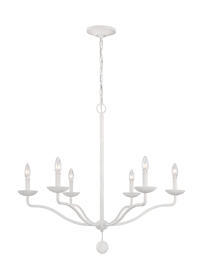 Visual Comfort Studio F3130/6PSW Annie Six Light Chandelier, Plaster White Main Image.jpg