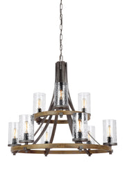 Visual Comfort Studio F3135/9DWK/SGM Angelo Nine Light Chandelier, Distressed Weathered Oak / Slate Grey Metal Alternate Image.jpg