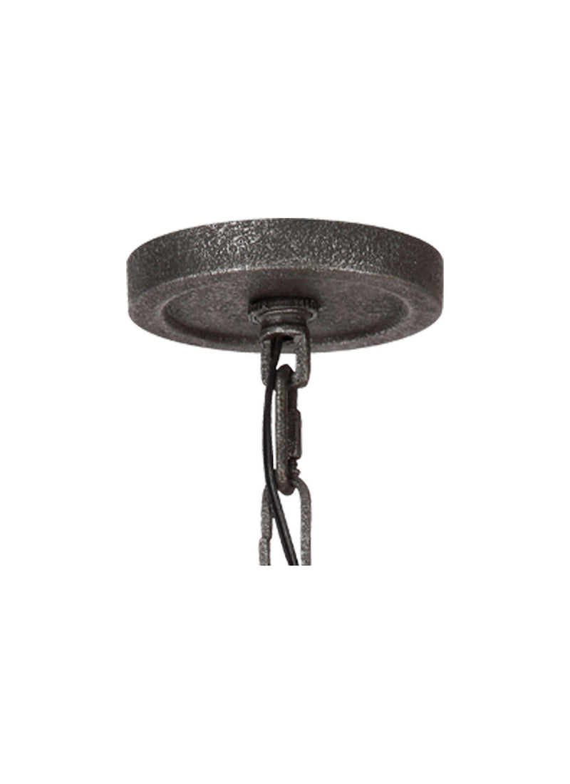 Visual Comfort Studio F3135/9DWK/SGM Angelo Nine Light Chandelier, Distressed Weathered Oak / Slate Grey Metal Alternate Image 2.jpg