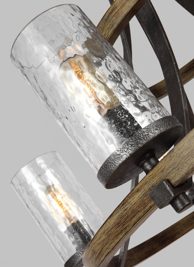 Visual Comfort Studio F3135/9DWK/SGM Angelo Nine Light Chandelier, Distressed Weathered Oak / Slate Grey Metal Alternate Image 3.jpg